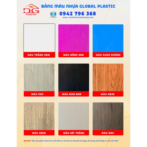 Bảng màu Nhựa Global Plastic