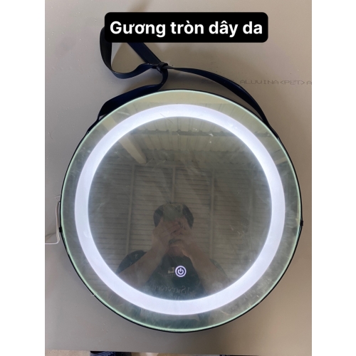 Gương tròn dây da