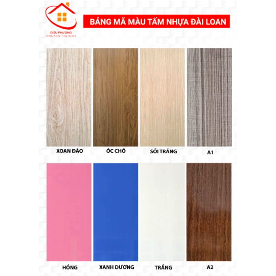 Bảng màu Tấm nhựa Đài Loan Diệu Phương